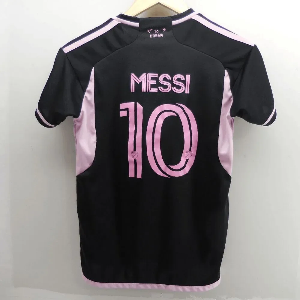 Inter Miami Messi #10 Pink Black Away Soccer Jersey Youth US L Tags XBTQO - Picture 3 of 5